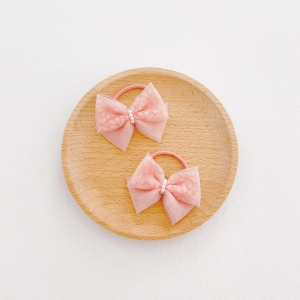 Girl Hair Tie Bow Sheer Lace Pair (GPT9323)